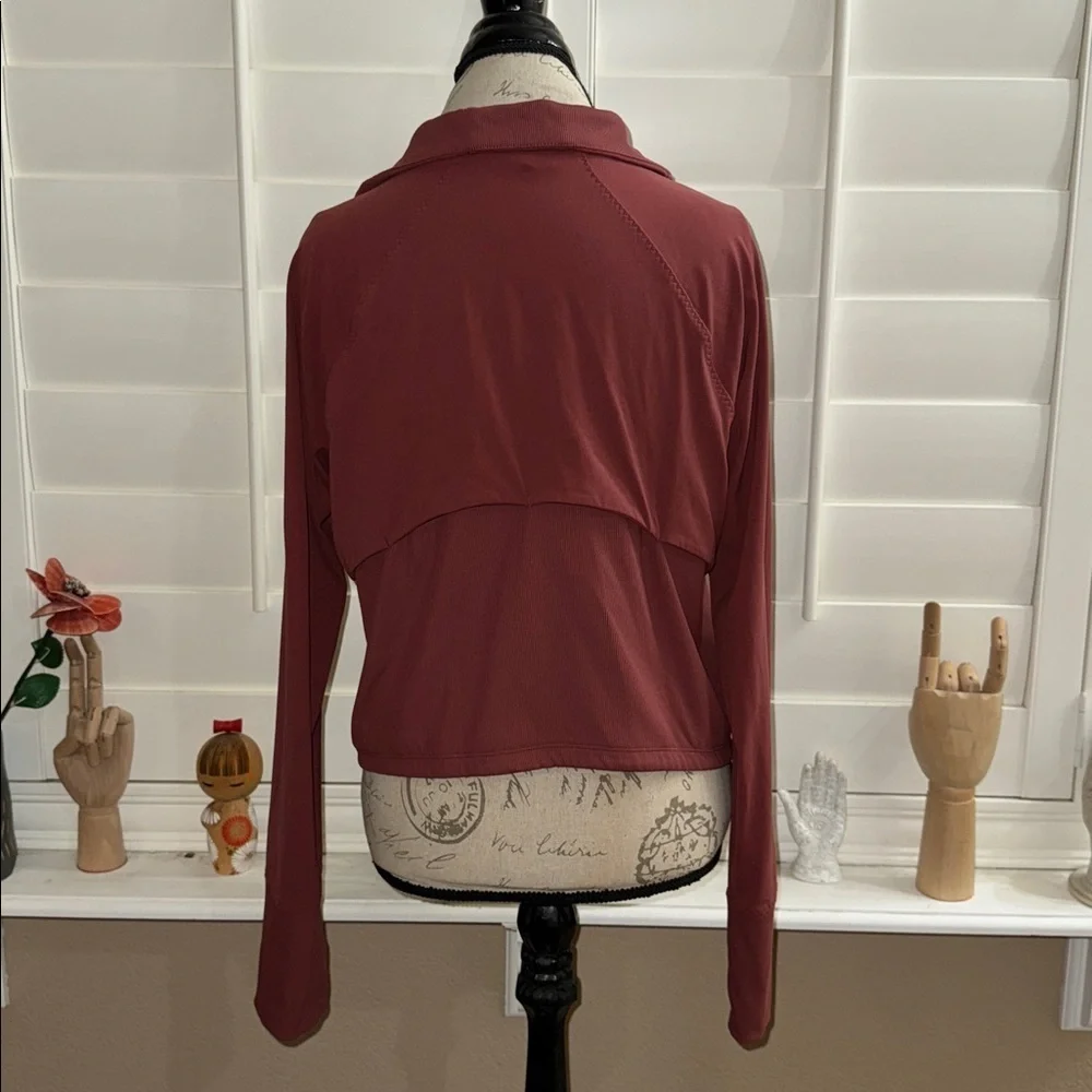Athleta Shanti Crop Jacket Maple Red